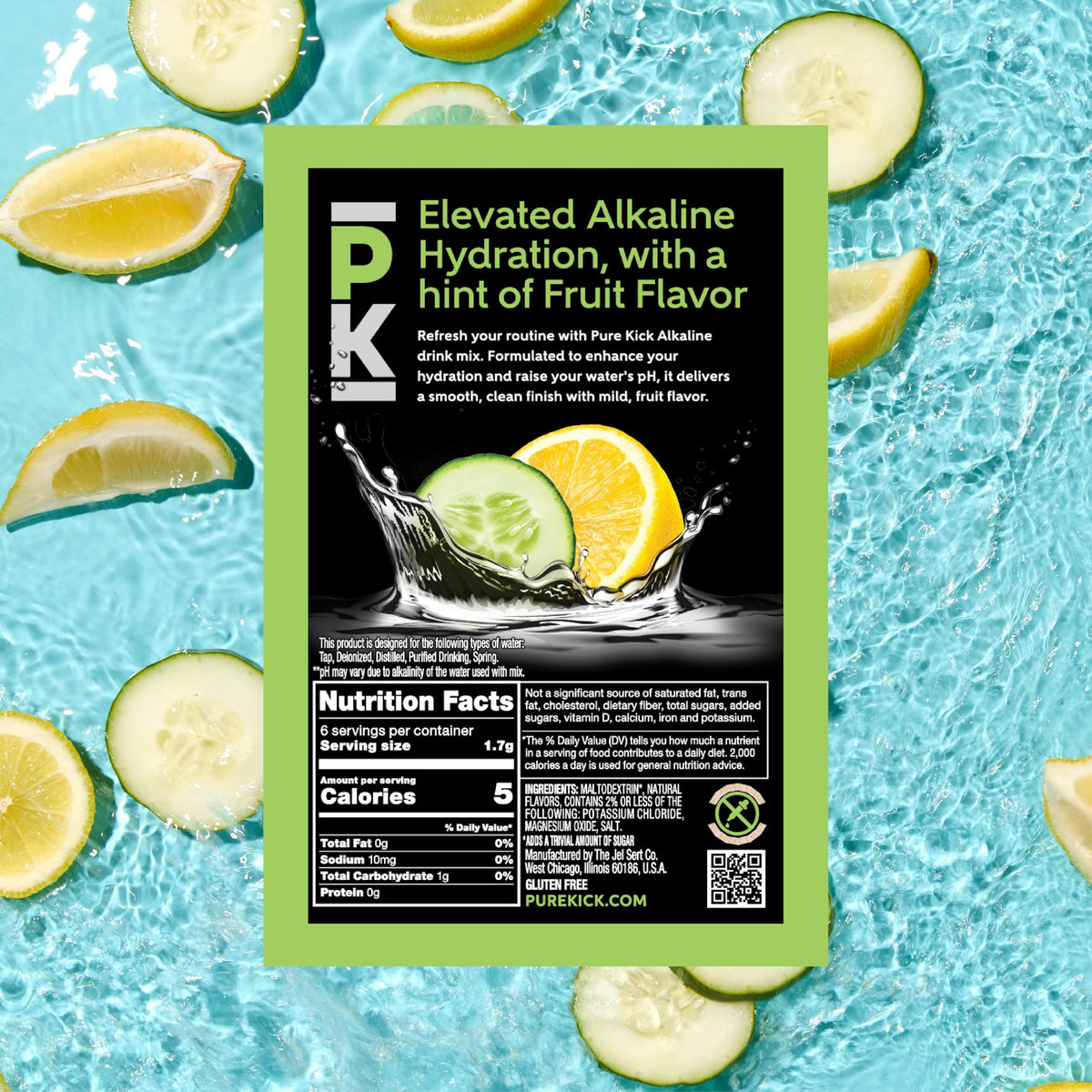 Pure Kick alkaline flavor closeup showing light flavor options.