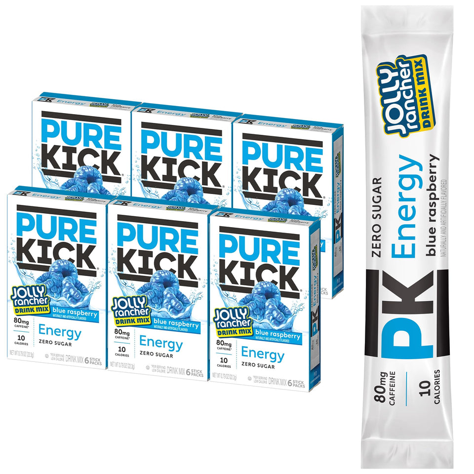 Pure Kick Blue Raspberry stick for on-the-go energy and flavor boost.
