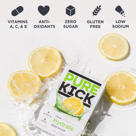 PURE KICK Citrus dissolves quickly in a large glass or bottle for clean flavor.
