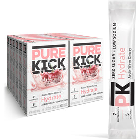 Pure Kick Hydrate Arctic Wave Cherry stick pack for on-the-go hydration with electrolytes.