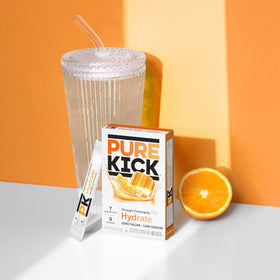 Pure Kick Hydration Orange Creampop packets ready for on-the-go hydration