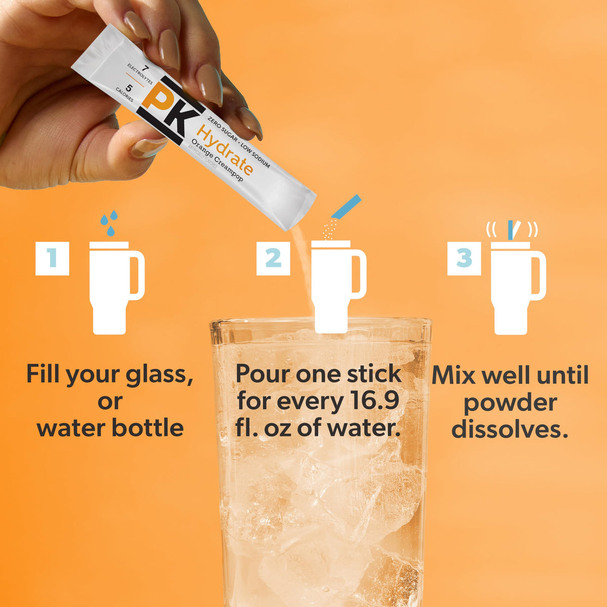 Pure Kick Hydration Orange Creampop travel case keeps hydration handy