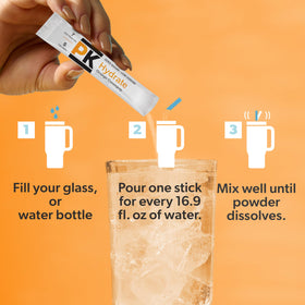 Pure Kick Hydration Orange Creampop travel case keeps hydration handy