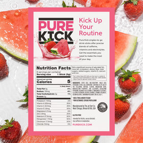 Pure Kick Hydration Strawberry Watermelon glass stir dissolving powder in water
