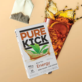 Pure Kick stick being poured into water for quick flavor.