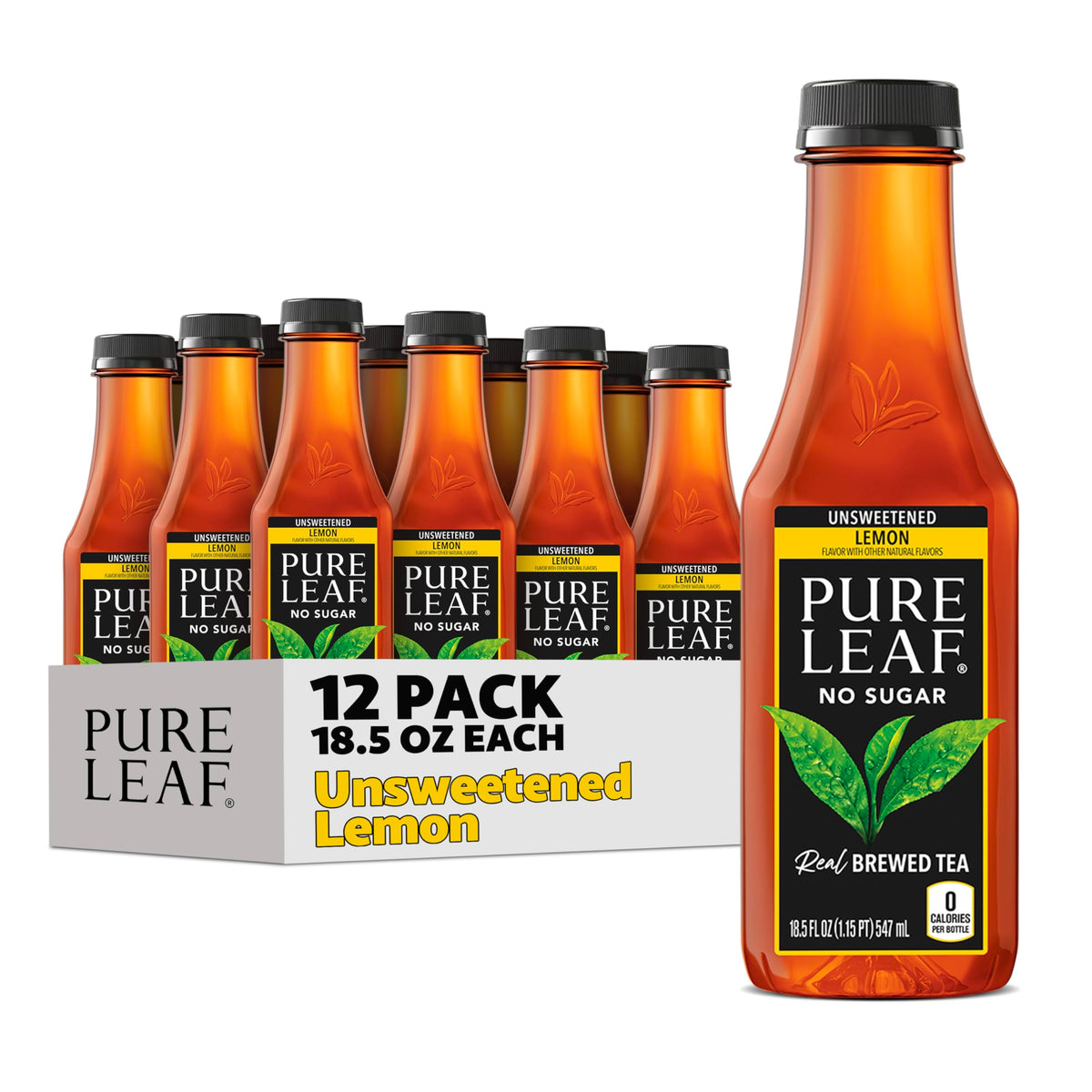 Pure Leaf unsweetened lemon iced tea bottle ready to refresh on a sunny day