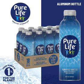 Pure Life on-the-go hydration in car scenario with 20 oz bottle.