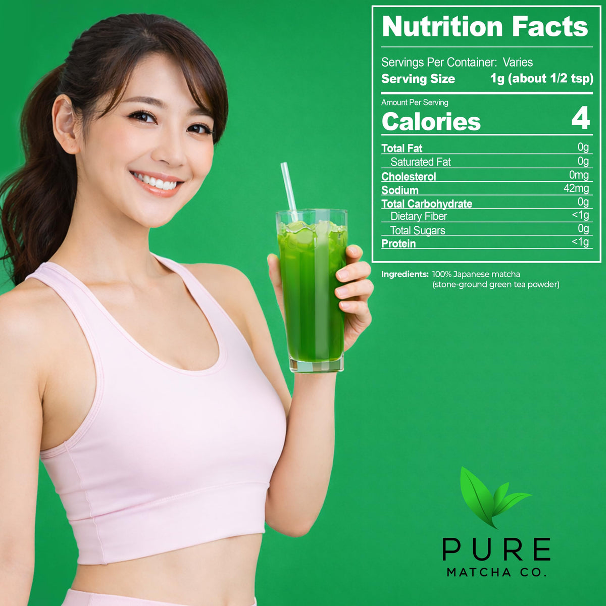 Pure Matcha Co smooth umami flavor with subtle natural sweetness