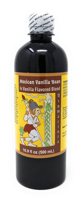 Pure Mexican Vanilla Usumacinta bottle pour enhances recipes with rich aroma.