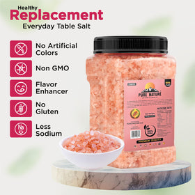 Pure Nature pink salt grinder refill coarse grains for controlled flavor