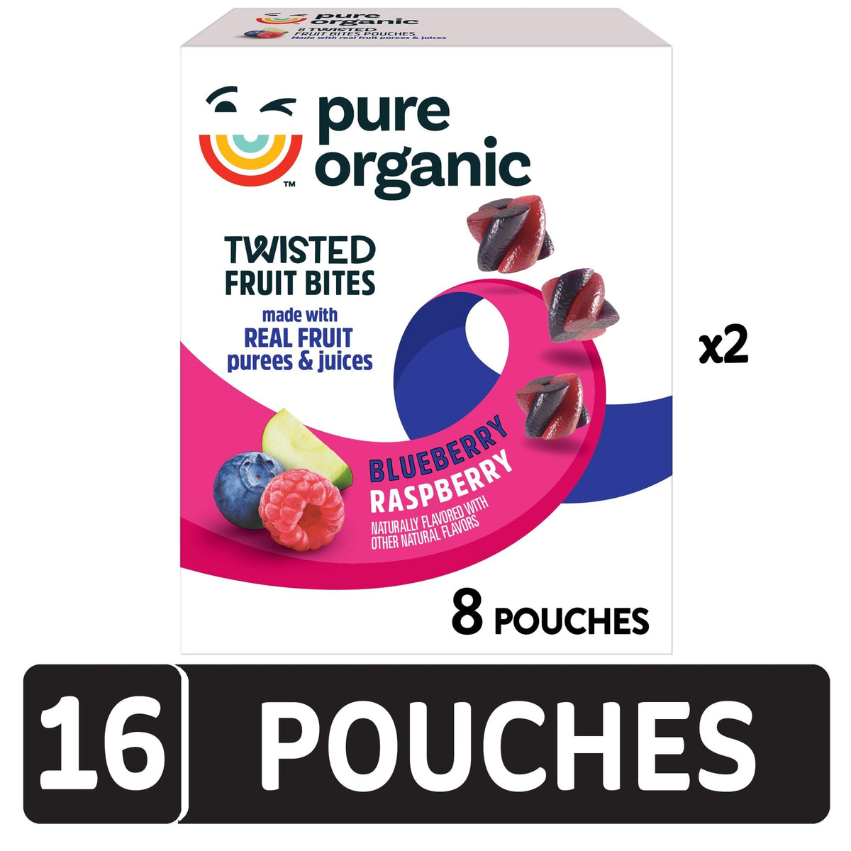 Pure Organic kids snacks twist pack ready for school lunches and on-the-go.