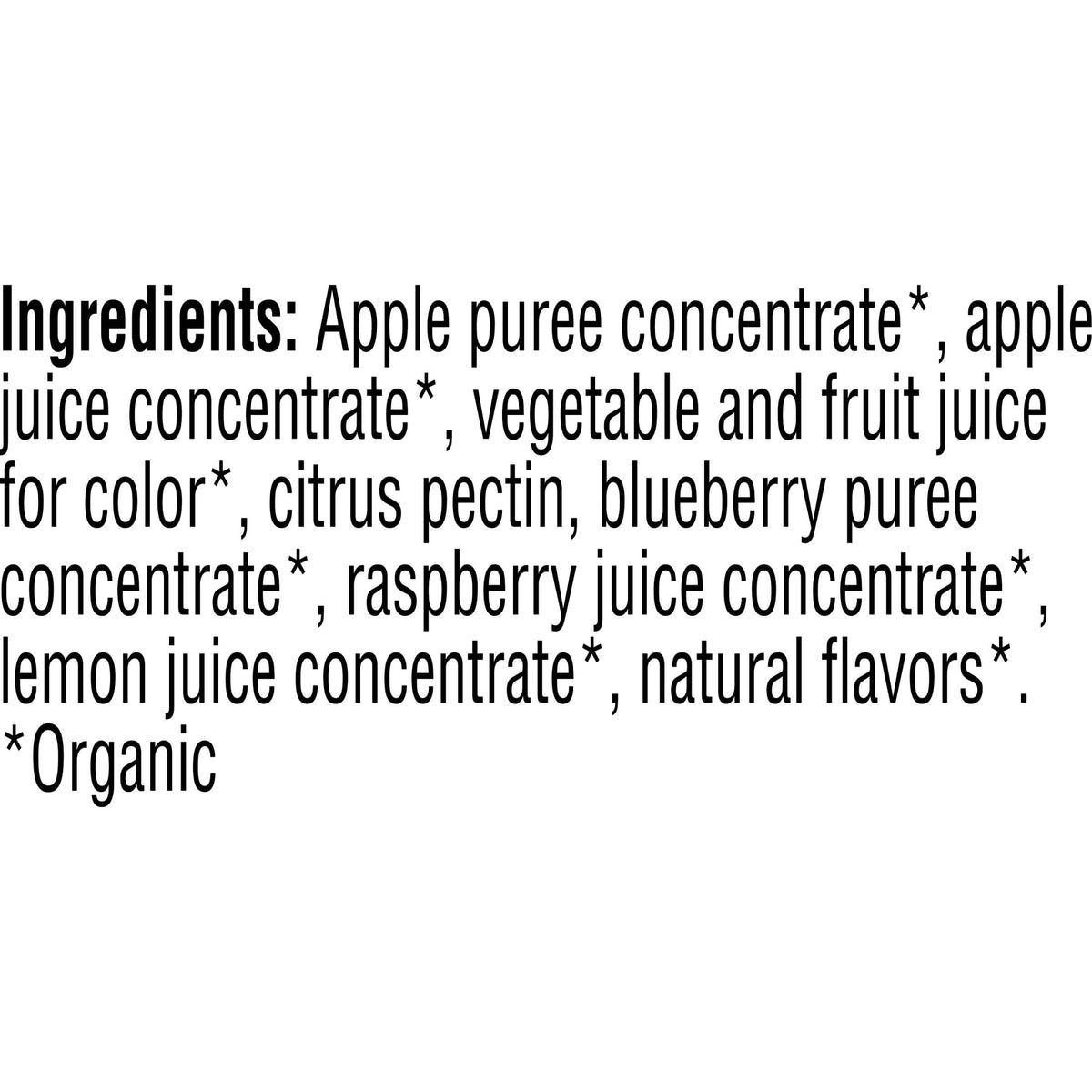 Pure Organic open-pouch twist reveals bite-sized fruit snacks ready to taste.
