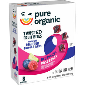 Pure Organic 16-pouch packaging, convenient family snack supply.