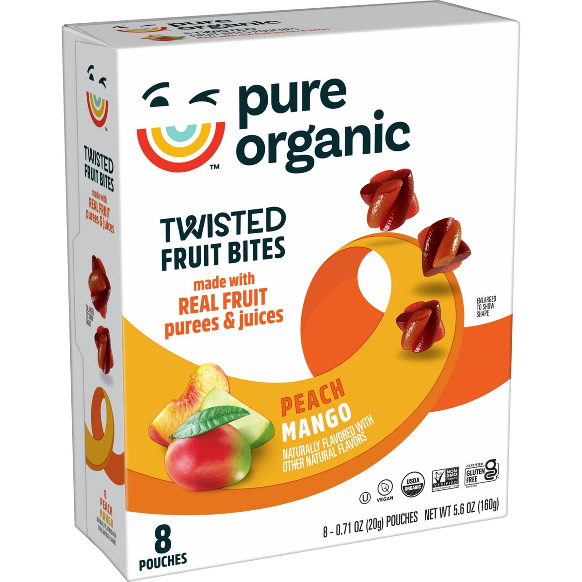 Pure Organic Twisted Fruit Bites no artificial flavors, pleasing color and flavor