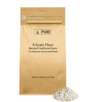 Pure Original Ingredients 9 Grain Flour bag ready for versatile baking and everyday meals.