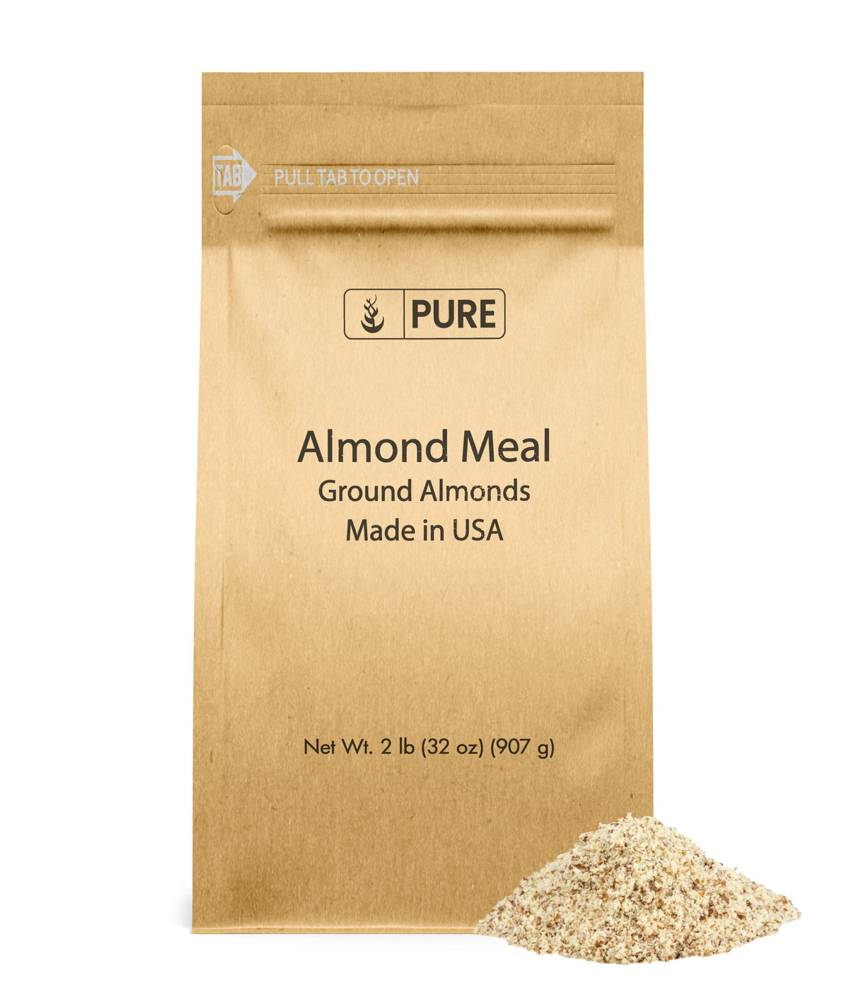Pure Original Ingredients almond meal in resealable bag for freshness