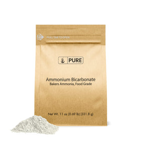 Pure Original Ingredients ammonium bicarbonate label; ideal for traditional bread and cookies.