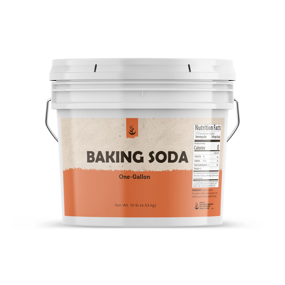 Pure Original Ingredients baking soda 1-gallon bottle for cooking and baking prep.