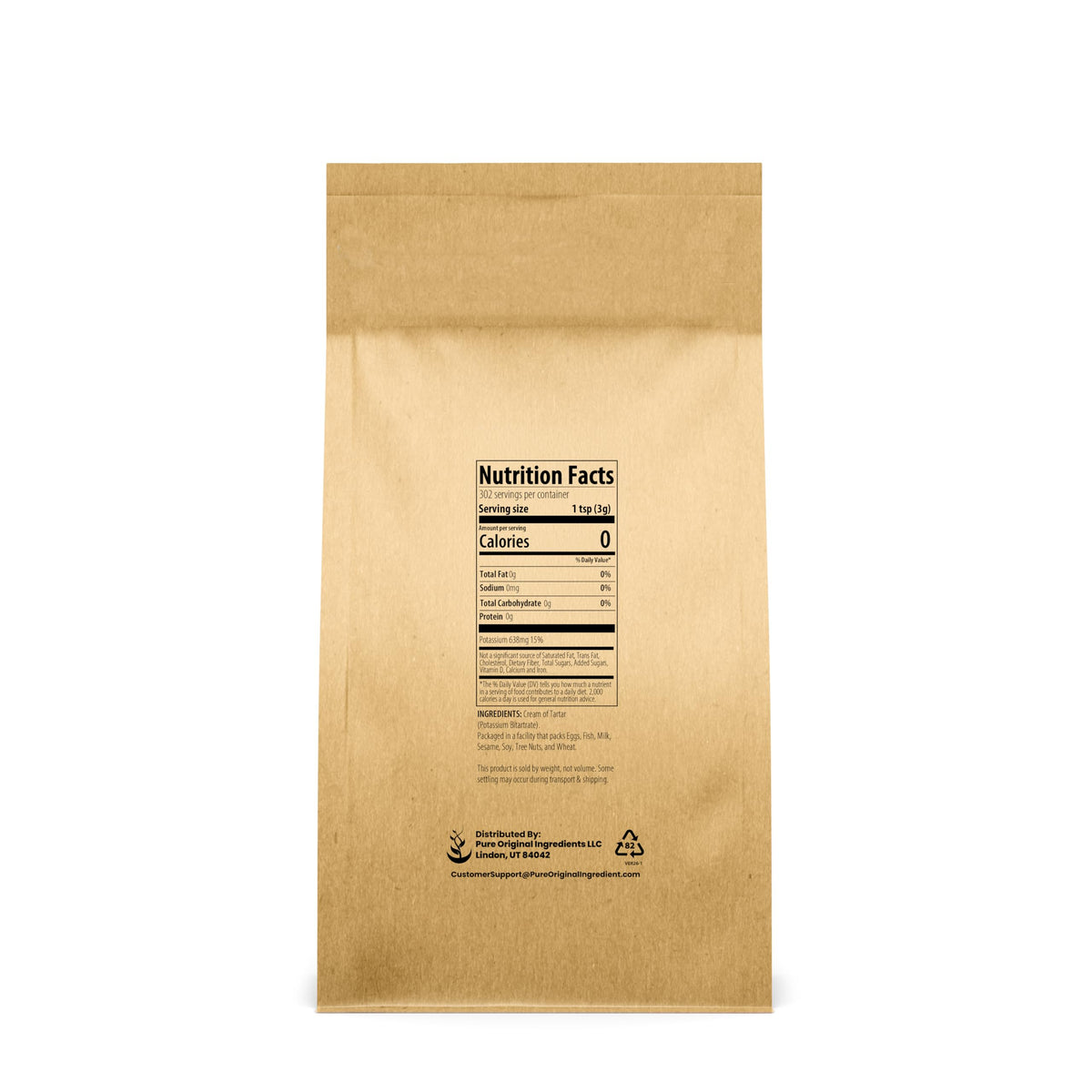 Pure Original Ingredients Cream of Tartar with a measuring spoon for precise baking results.