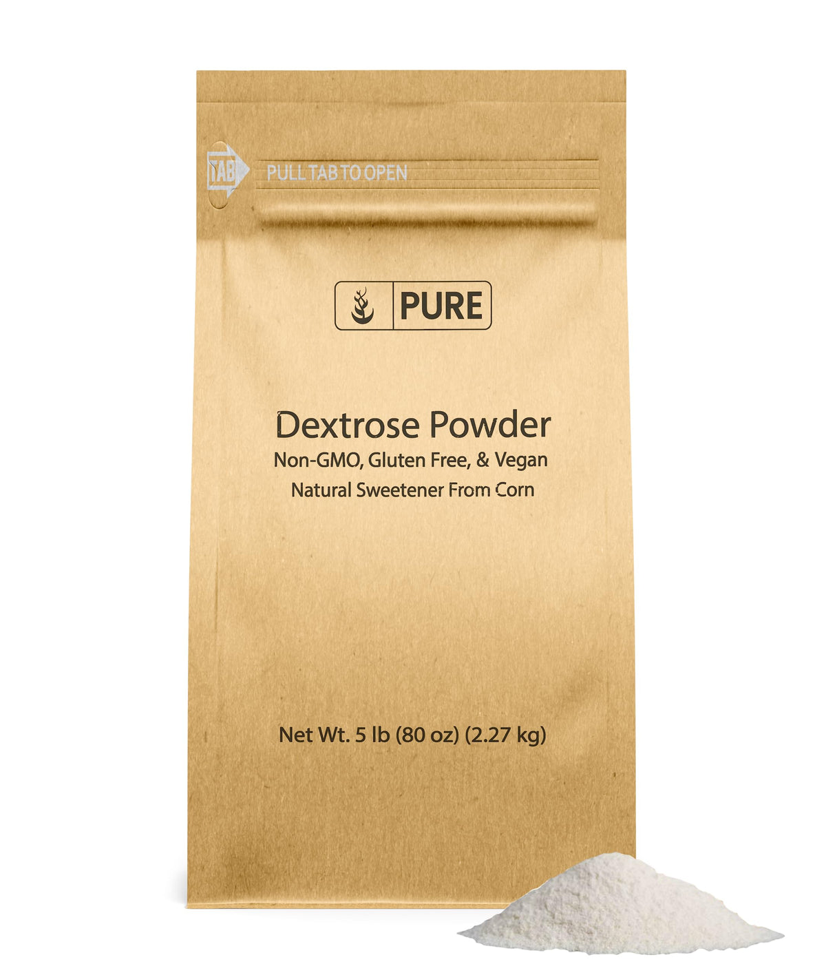 Pure Original Ingredients Dextrose powder 5lb bag, ideal for baking and shakes.