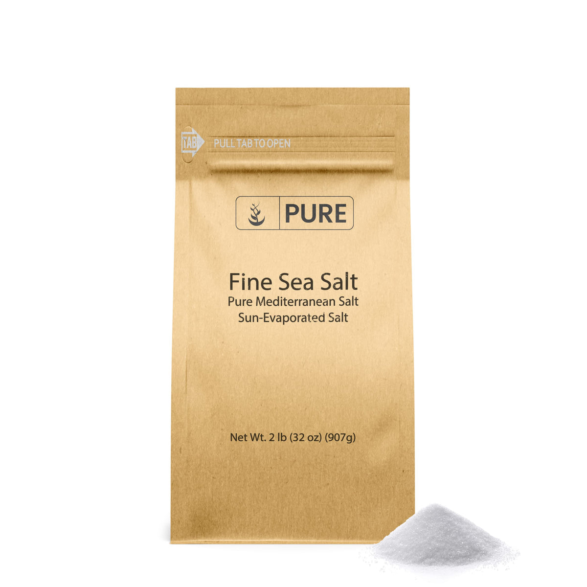 Pure Original Ingredients fine sea salt 2lb packaging for everyday seasoning