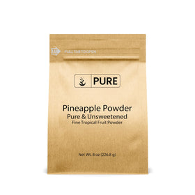 Pure Original Ingredients Pineapple Powder packaging shows pure, unsweetened flavor for easy use.
