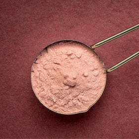 PURE ORIGINAL INGREDIENTS pomegranate powder in a smoothie bowl adds ruby color.