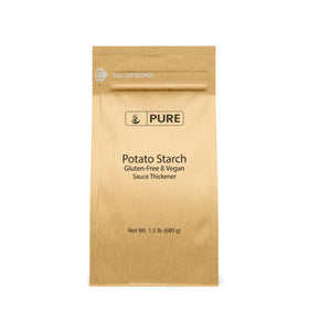 Pure Original Ingredients Potato Starch in a resealable bag for convenient storage and thickening.