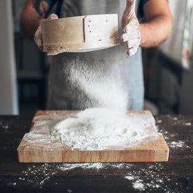 Pure Original Ingredients potato starch baking setup on the counter.