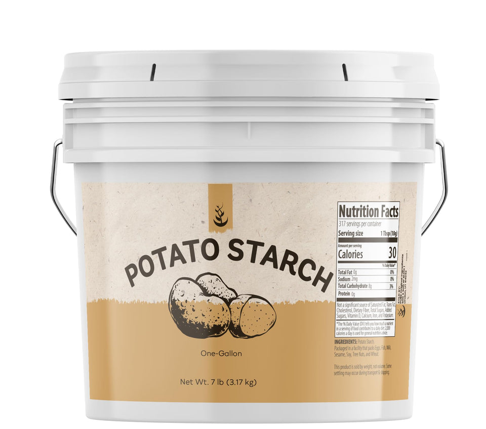 Pure Original Ingredients potato starch bottle, a versatile thickener for sauces and gravies.