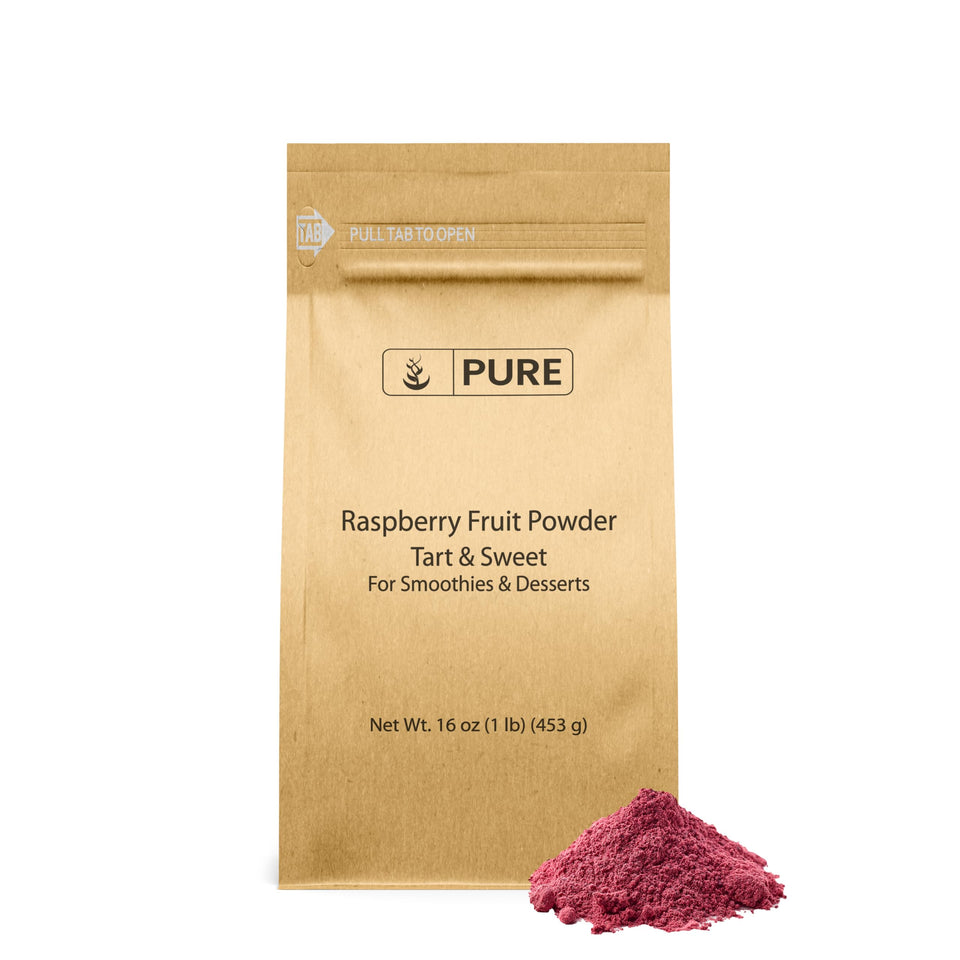 Pure Original Ingredients Raspberry Powder in 1lb packaging ready to blend into smoothies