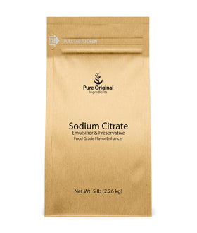 Pure Original Ingredients Sodium Citrate packaging highlights pure ingredients for home cooks