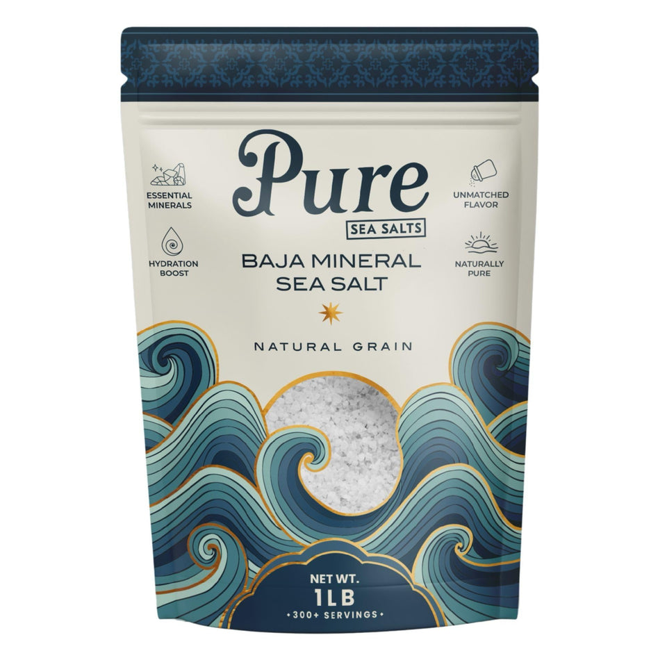 Pure Sea Salts Baja Sea Salt coarse crystals ideal for flavorful cooking.