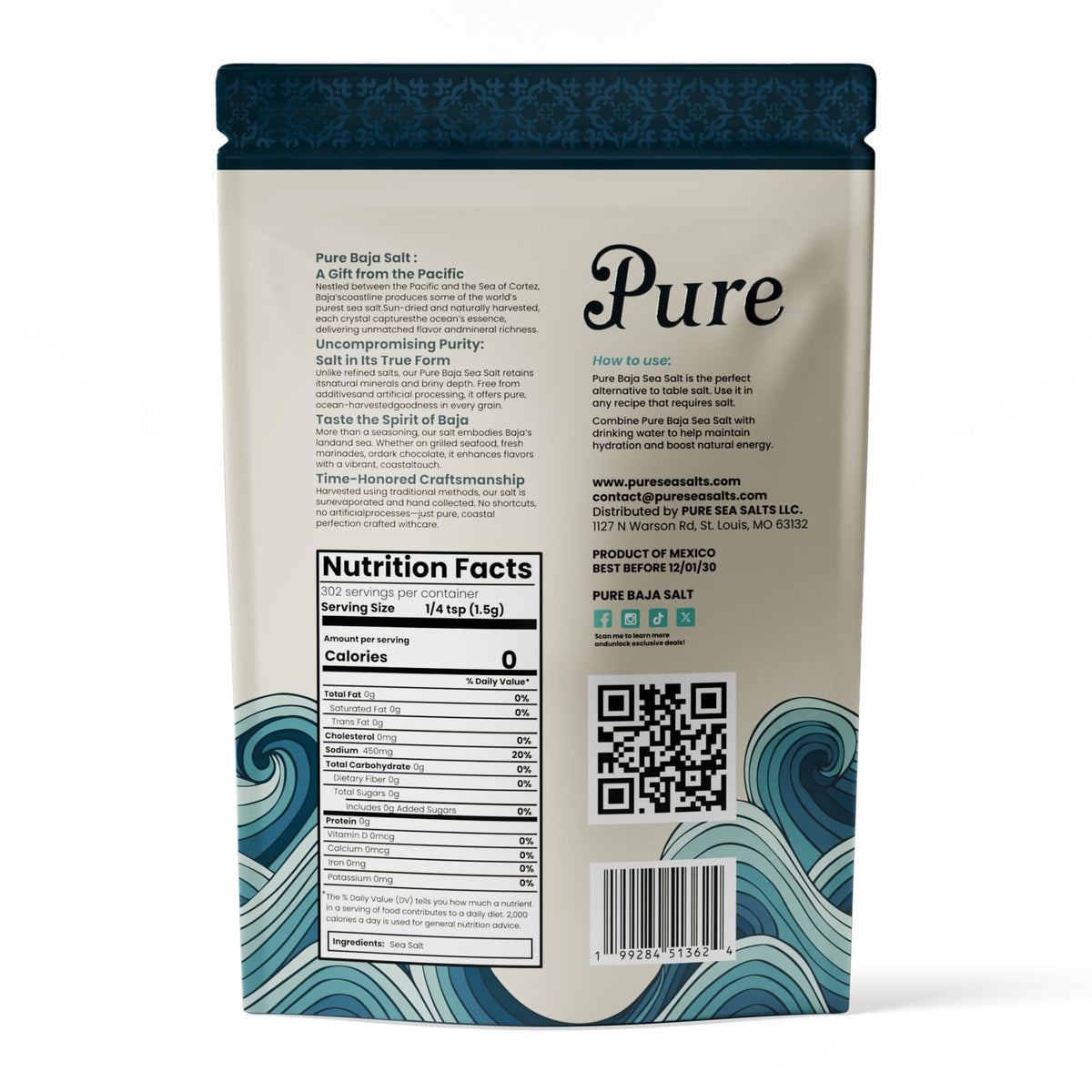 Pure Sea Salts hand-harvested sea salt, authentic coastal flavor with natural minerals.