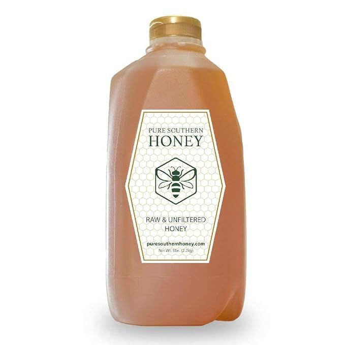 Pure Southern Honey Gallberry honey bottle shows raw, unfiltered sweetness ideal for tea and baking