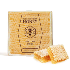 Pure Southern Honey hand-filled bottle emphasizes family-made quality.