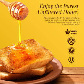 Pure Southern Honey hand-filled containers emphasize fresh quality and care.