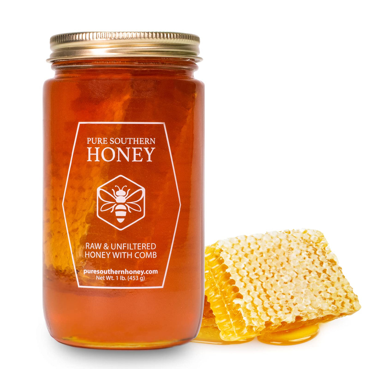 Pure Southern Honey raw unfiltered jar closeup for everyday natural sweetness