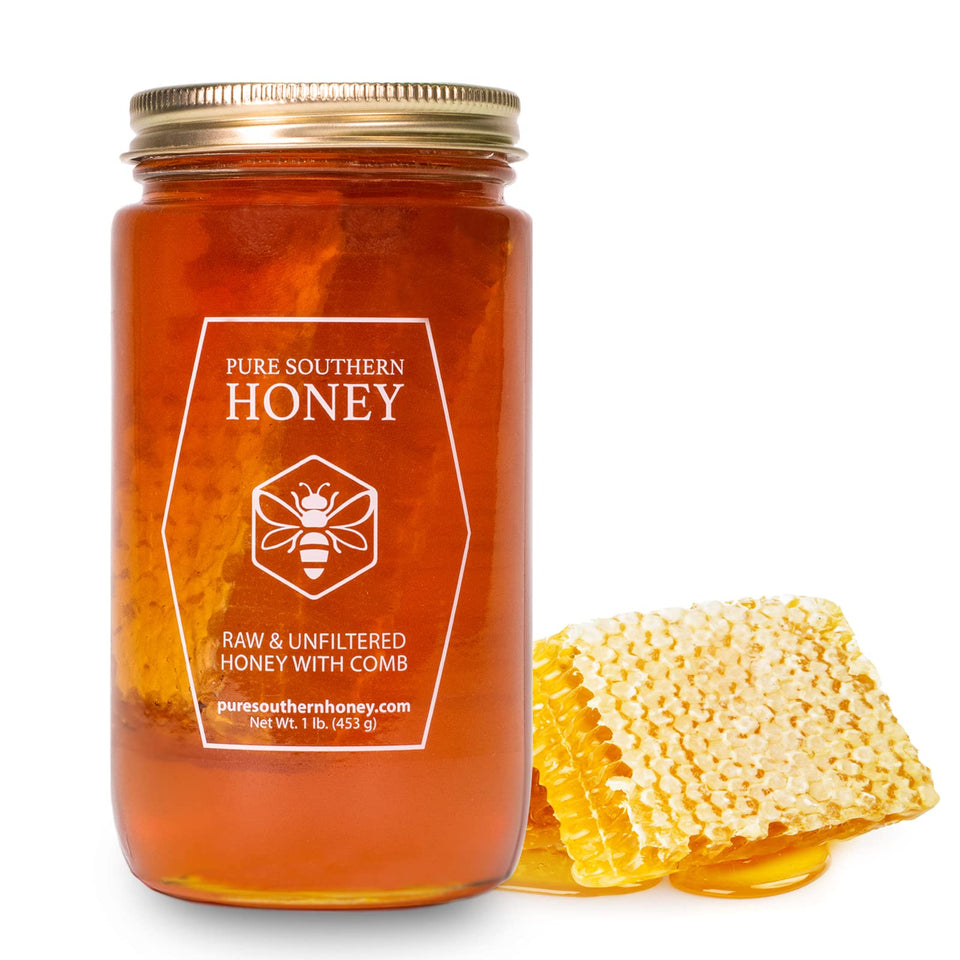 Pure Southern Honey raw unfiltered jar closeup for everyday natural sweetness