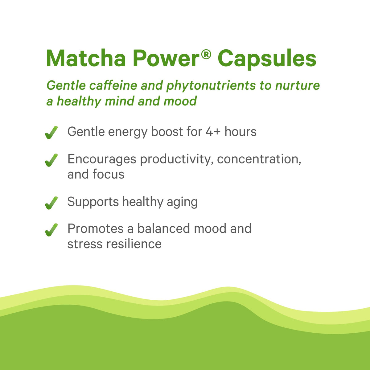 PURE SYNERGY Matcha Power capsules being poured for quick on-the-go energy