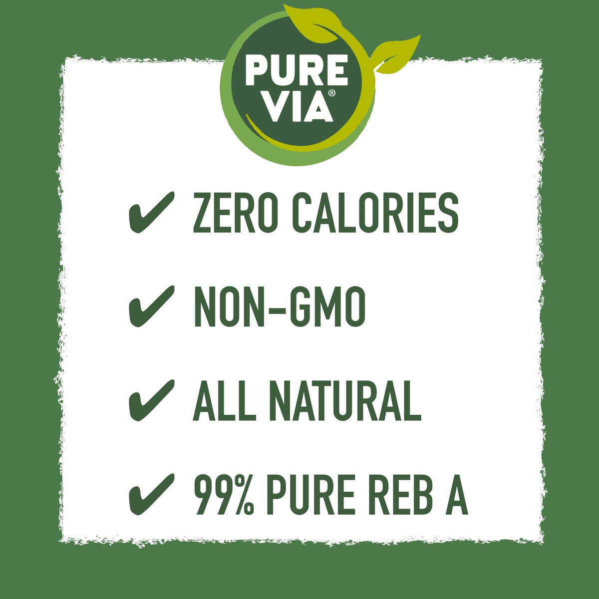 Pure Via stevia packets in office break room setting for quick sweetening.
