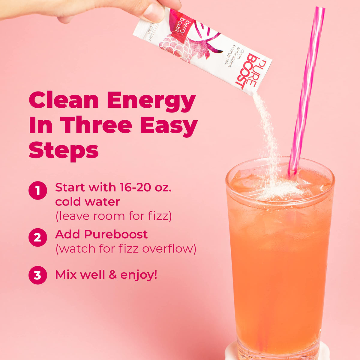 Pureboost Berry Boost front label showing berry flavor