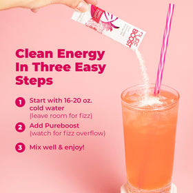 Pureboost Berry Boost front label showing berry flavor