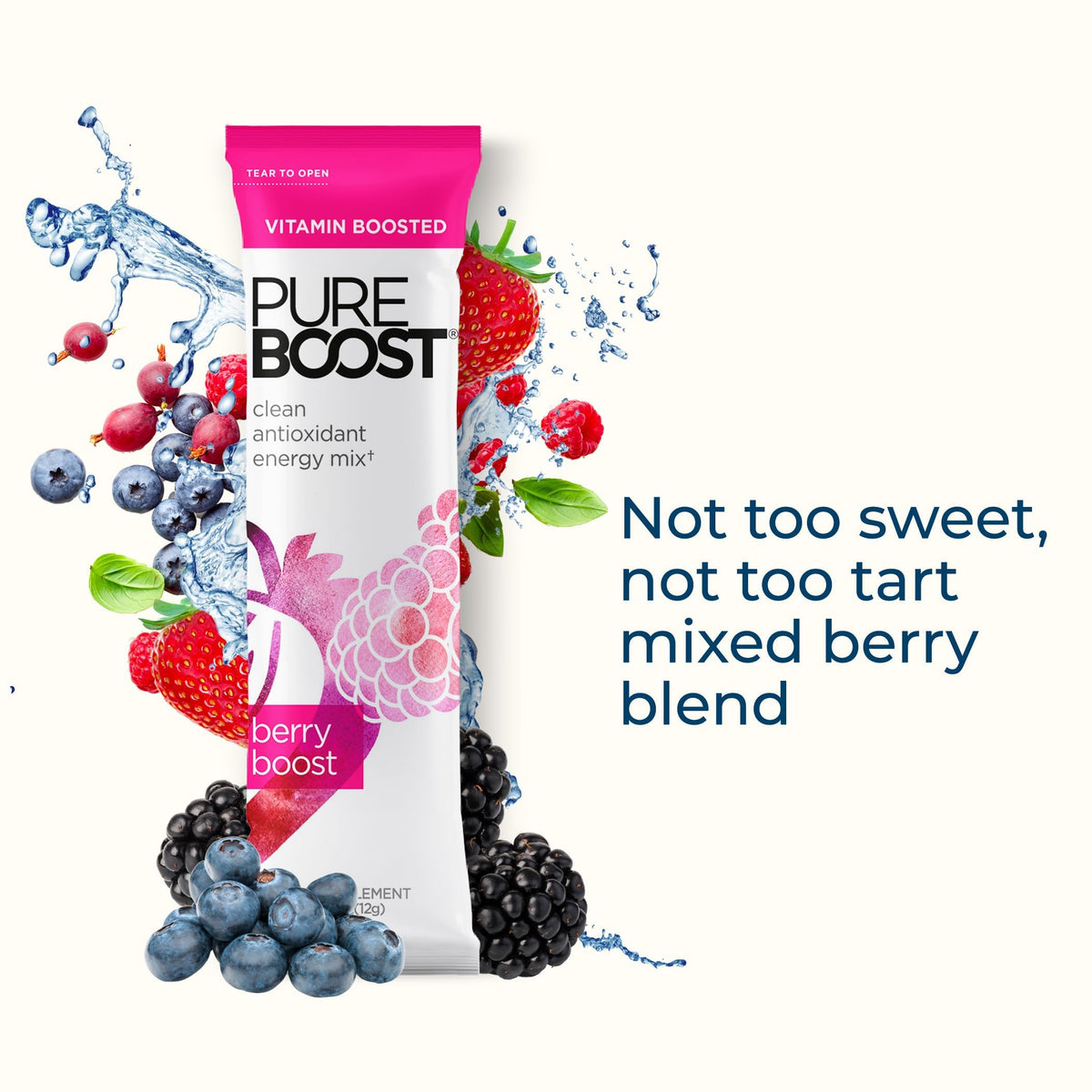 Pureboost Berry Boost green tea caffeine icon illustrating sustained energy