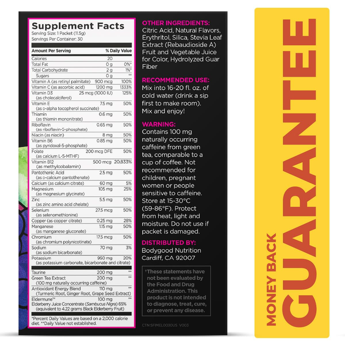 Pureboost packets ready to mix for on-the-go energy and immune support