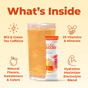 Close-up of electrolytes and antioxidants for hydration support