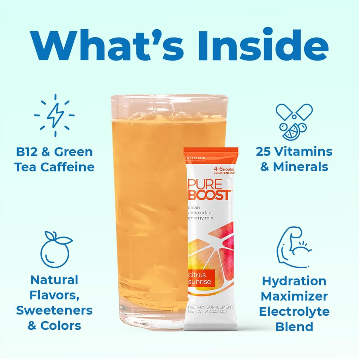 Pureboost no-sucralose natural sweetening label on packaging.