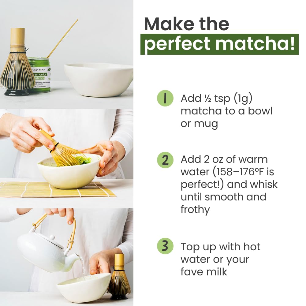 Creative cooking with PureChimp ceremonial matcha in desserts and sauces.