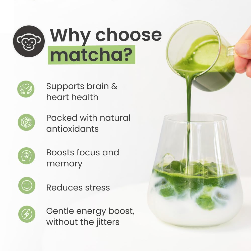 Pancakes topped with PureChimp matcha for vibrant color and taste.