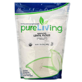 Pure Living Sprouted Lentil Flour 24oz bag ready for nutrient-rich baking